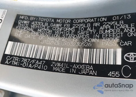 2013 Toyota Prius V Three from USA, damaged, VIN JTDZN3EUXD3230526